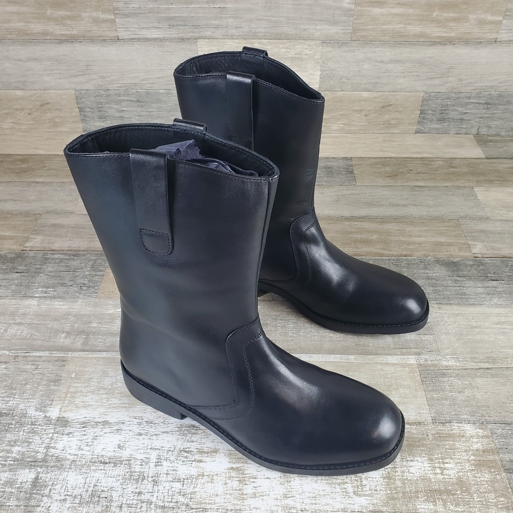 Free People Easton Equestrian Womens Ankle Boots Sz 9 Black‎ Leather Slip On
